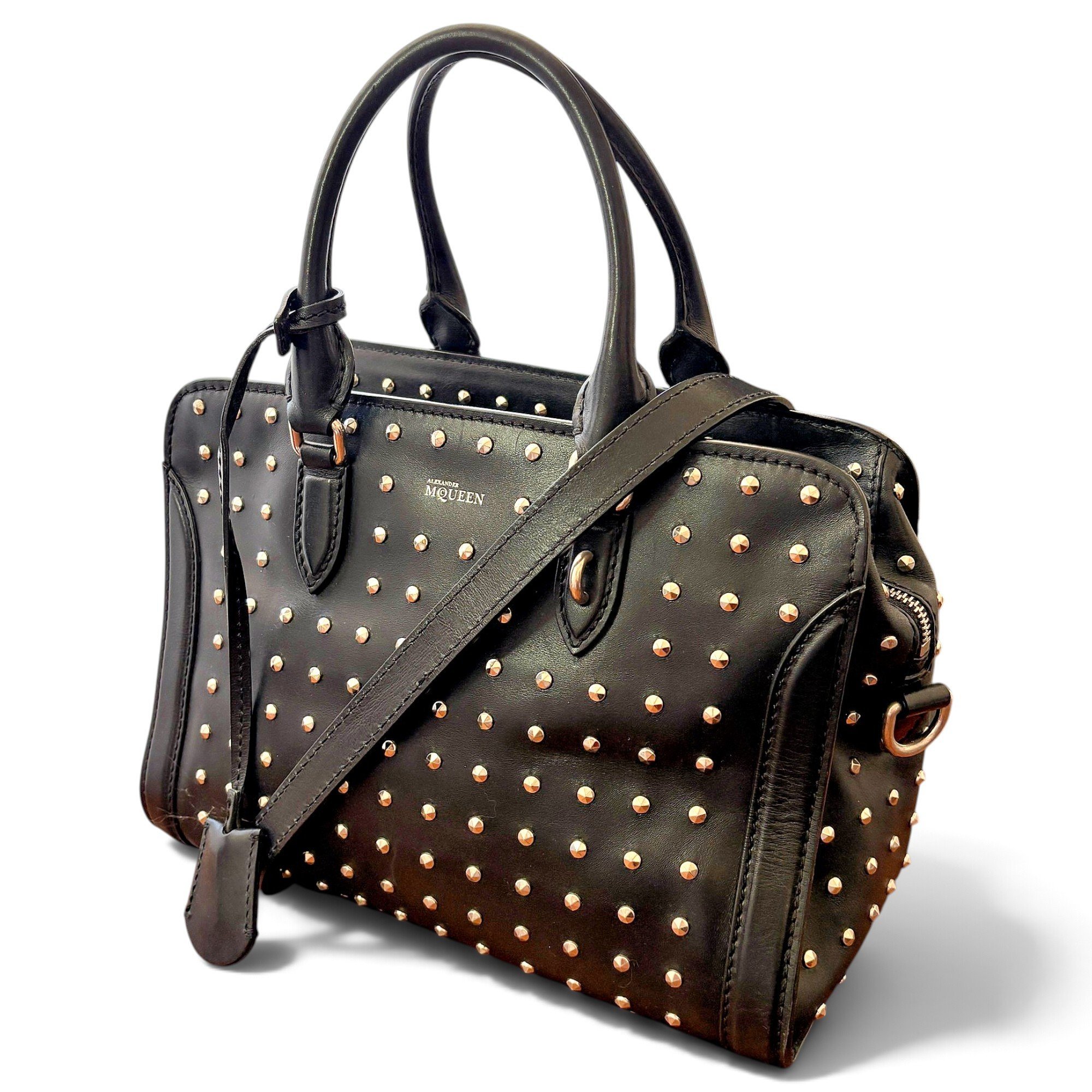 Zippé leather handbag