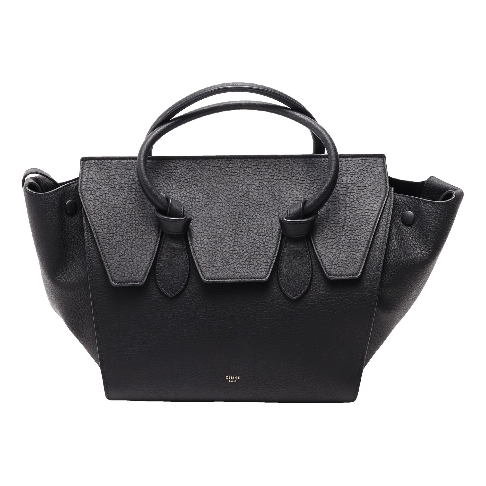 Tie leather handbag