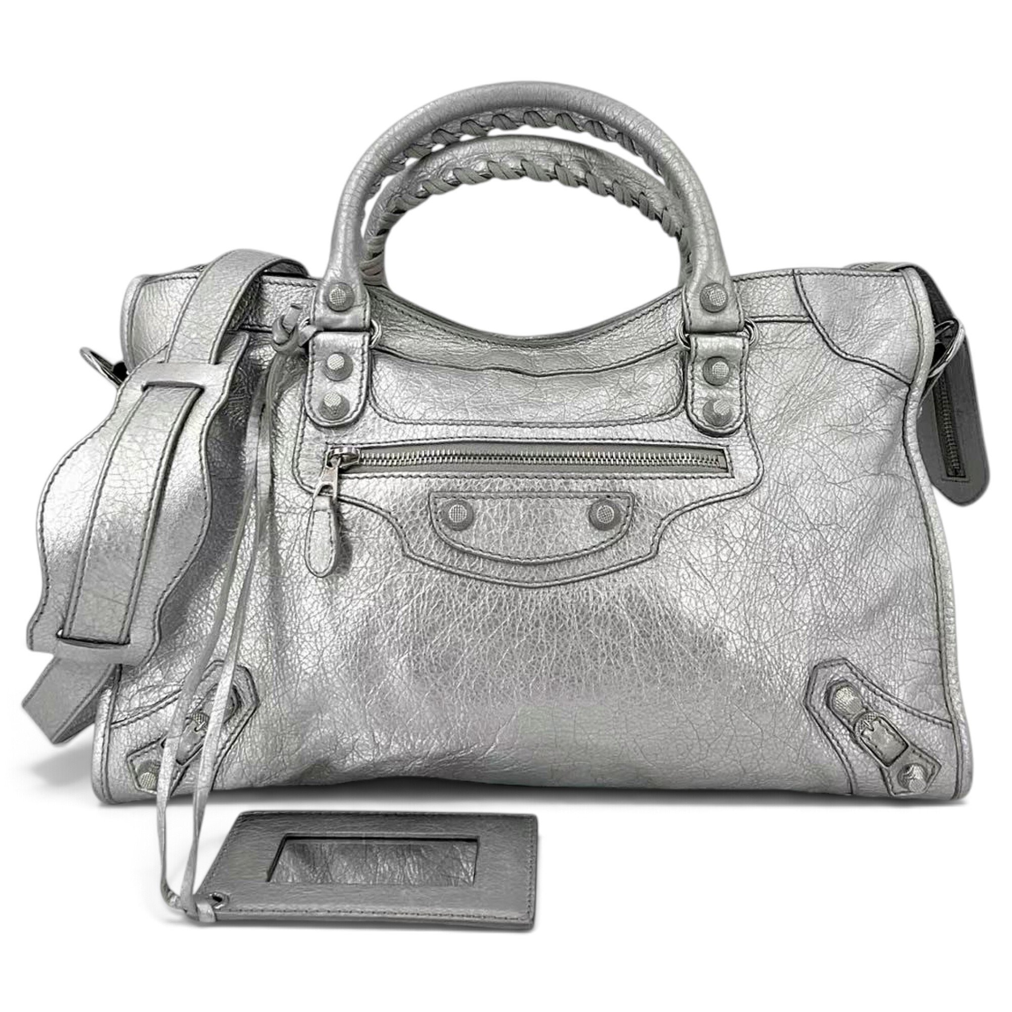 Classic Metalic leather handbag