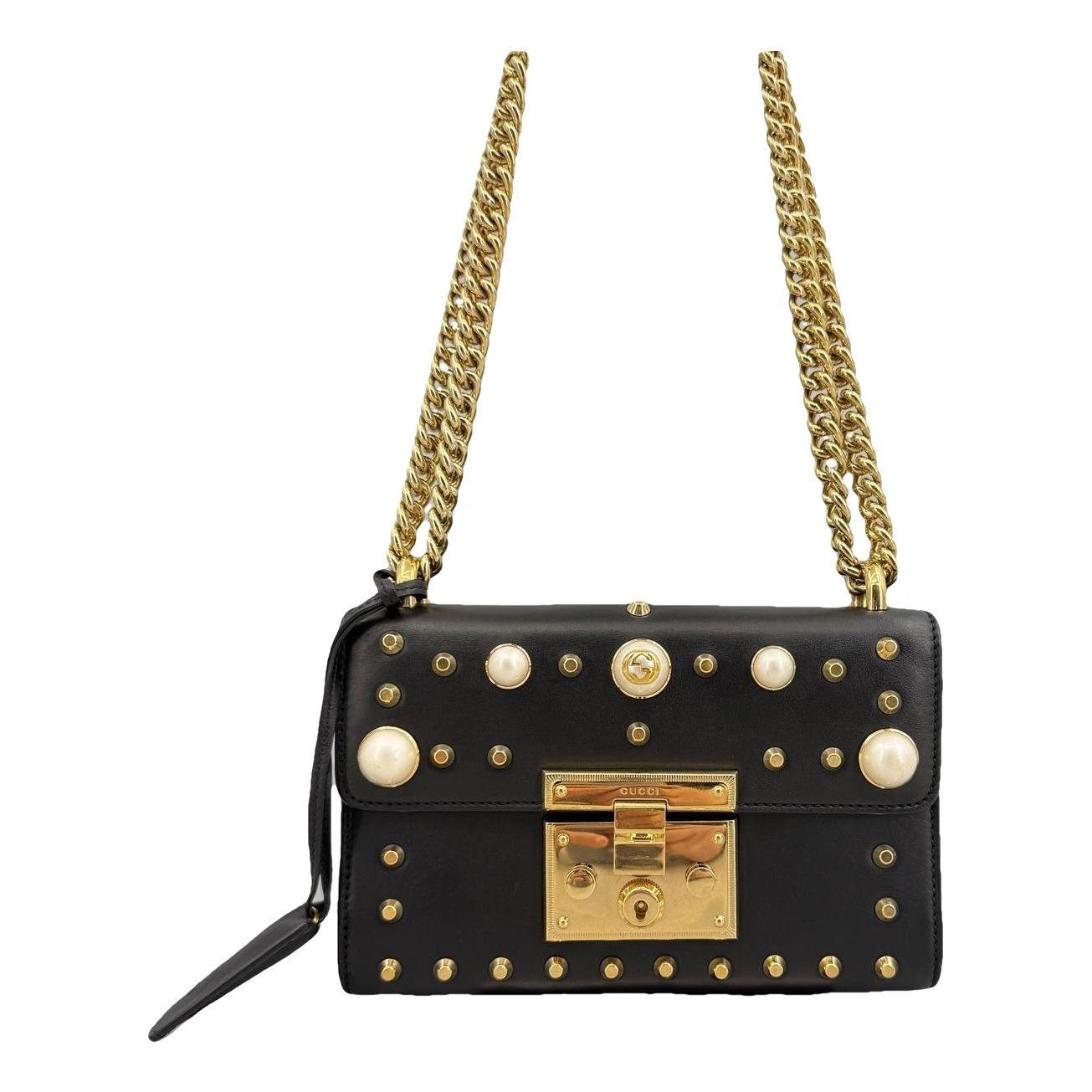Padlock leather handbag