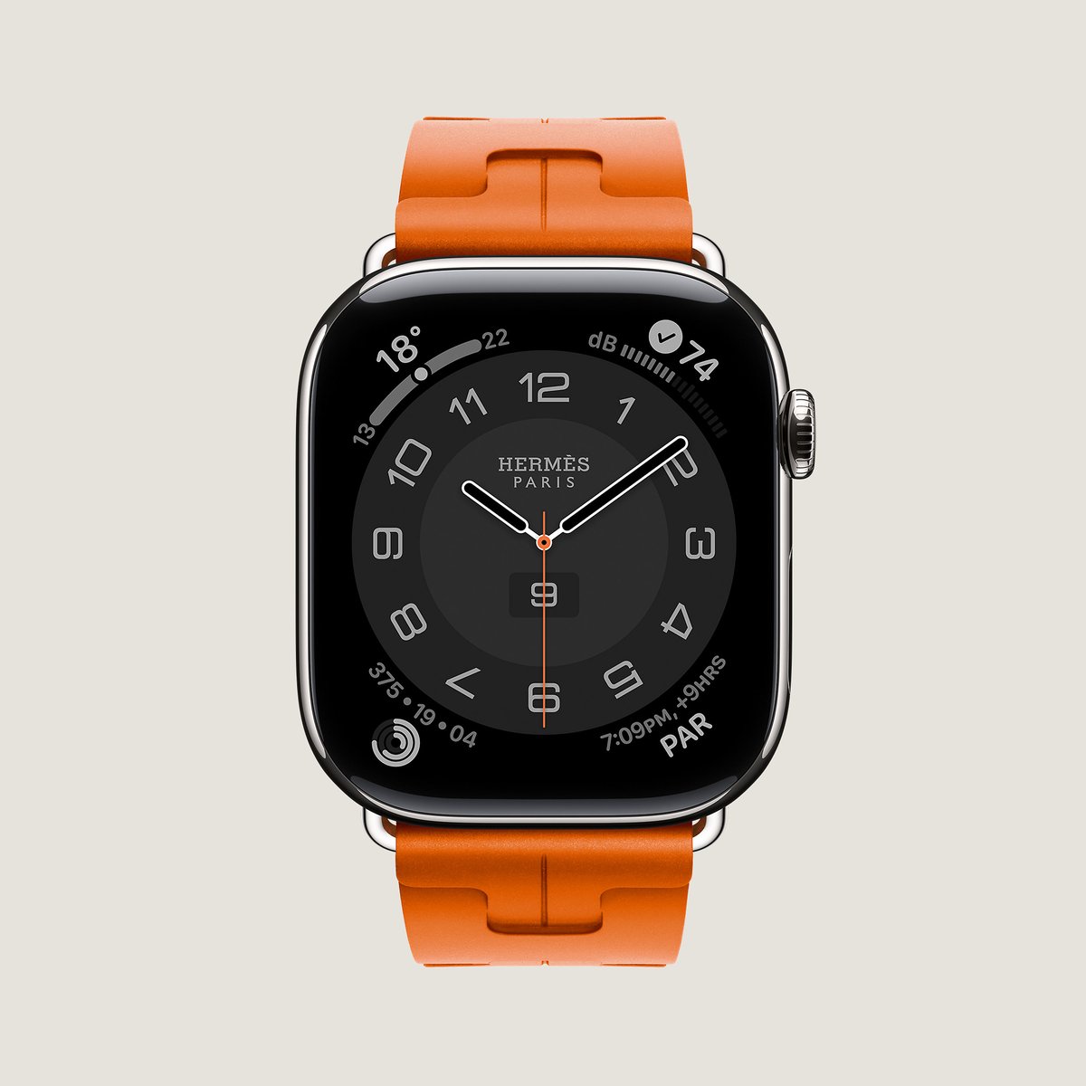 Orange Band Apple Watch Hermès Single Tour 46 mm Deployment Buckle Kilim
