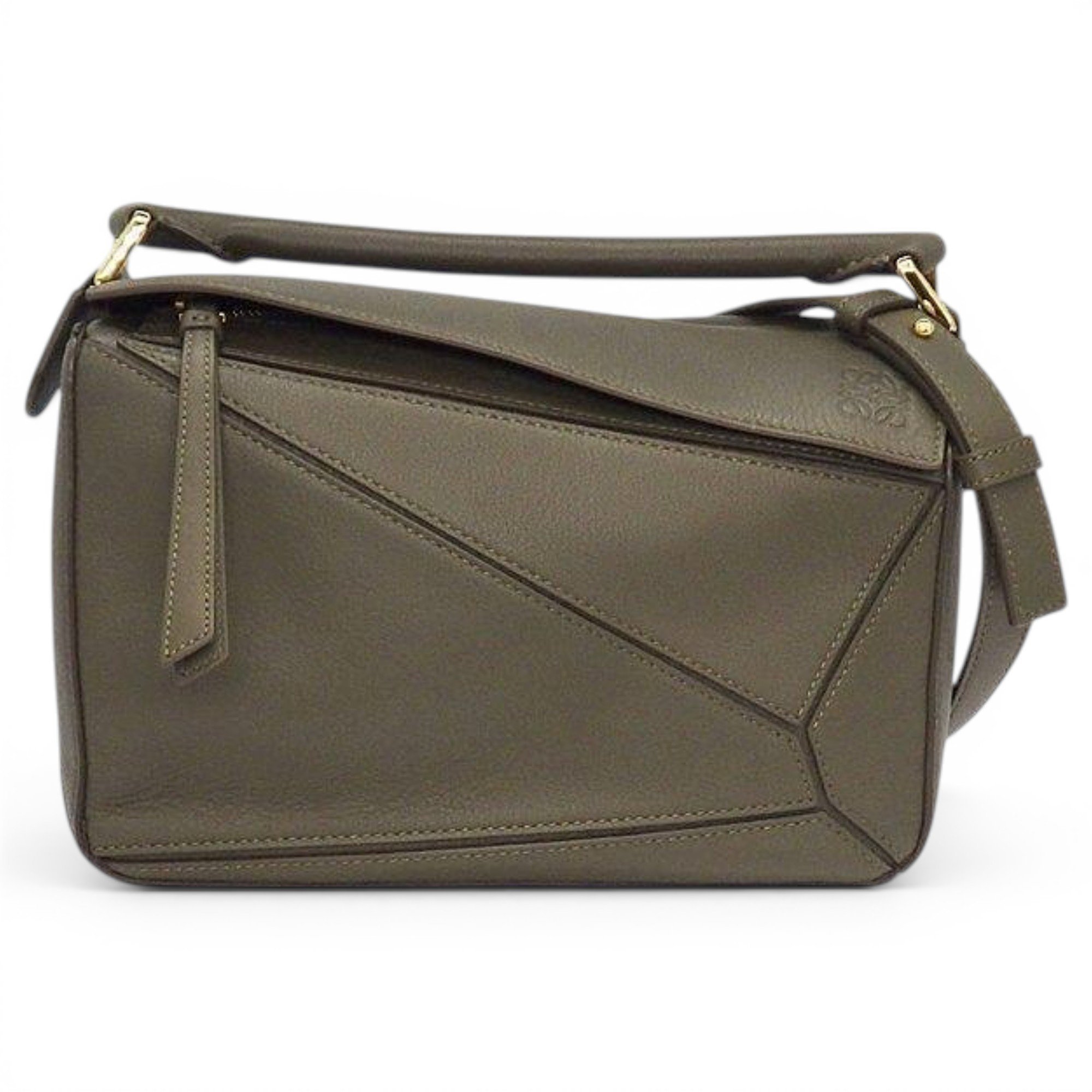Puzzle leather handbag