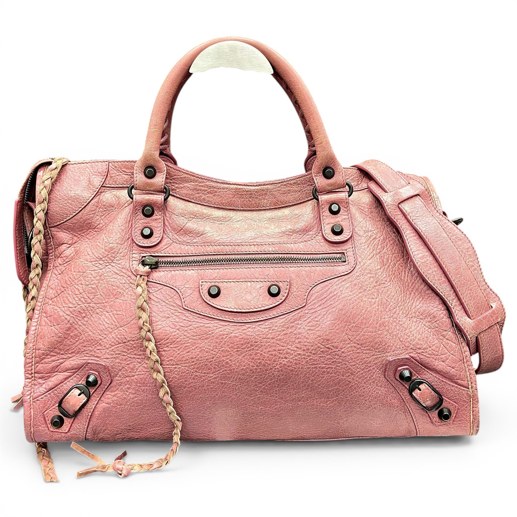 City leather handbag