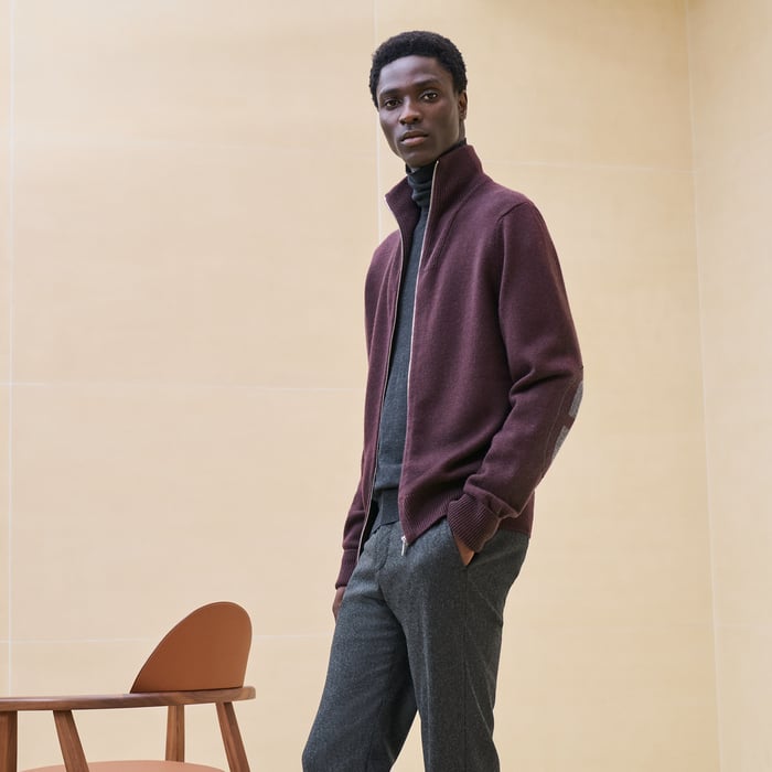Grenat Cashmere "Maillon Chaine d'Ancre" Full-zip Jacket