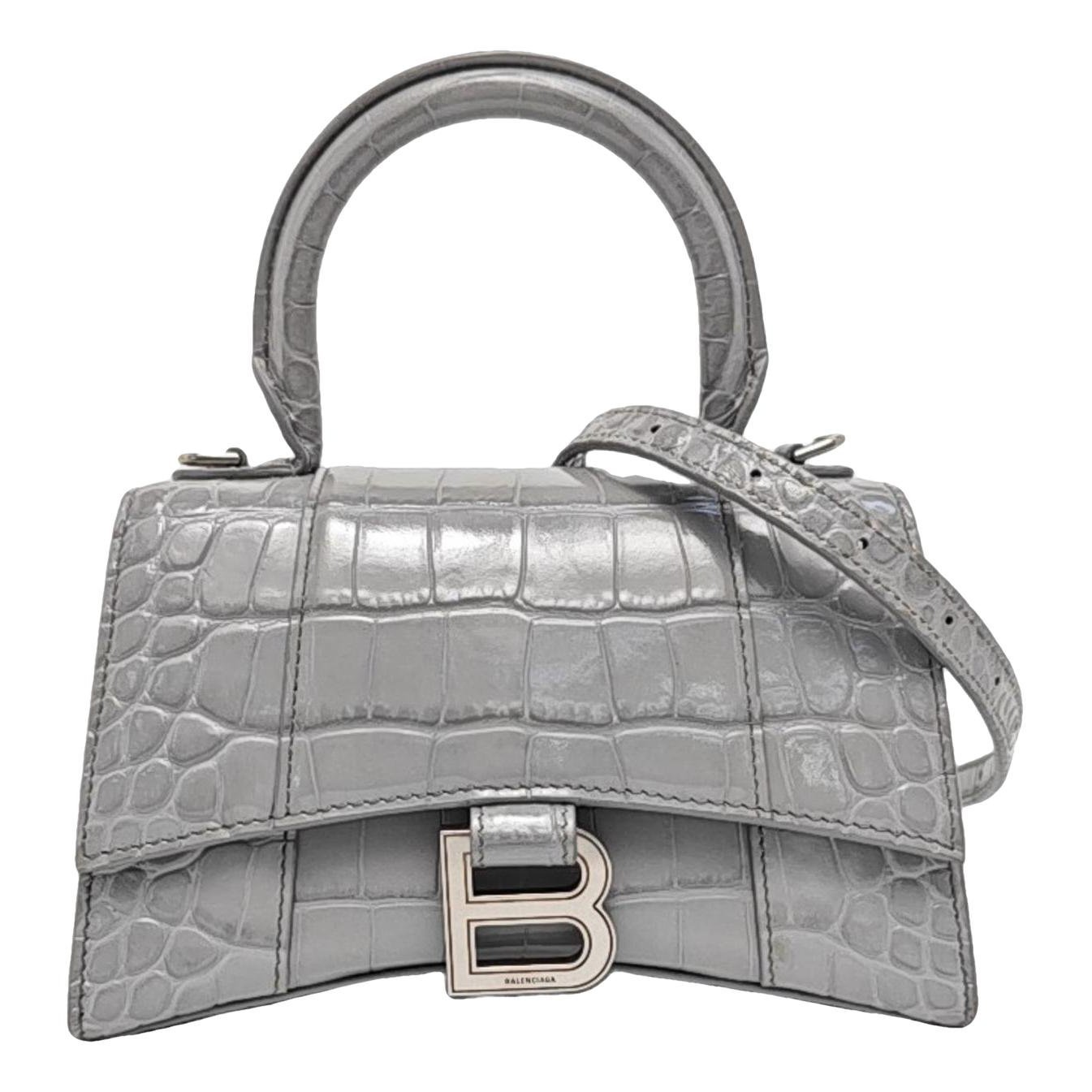 Hourglass leather handbag