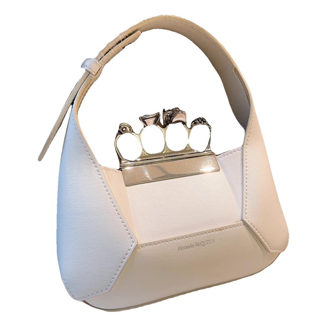 Knuckle leather clutch bag