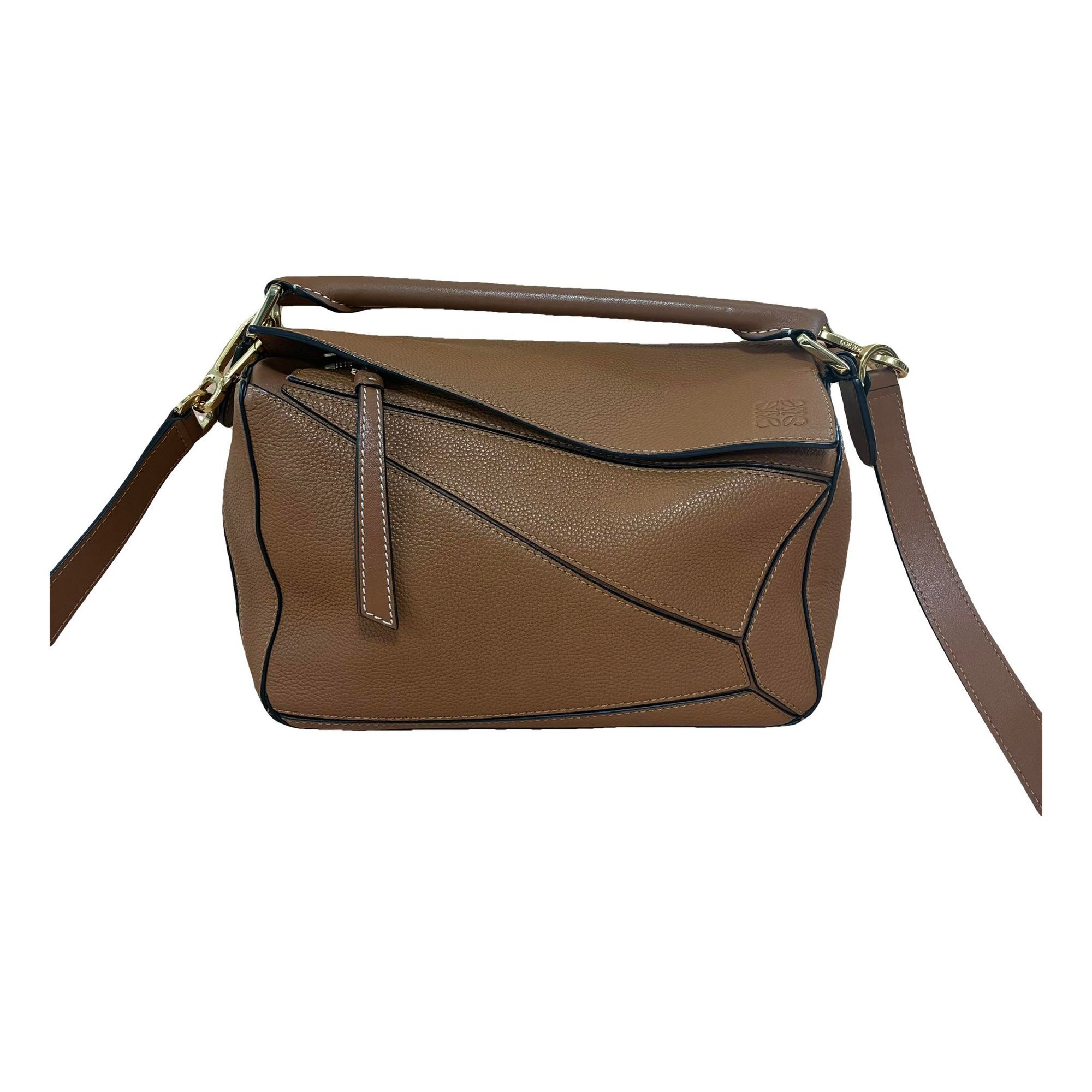 Puzzle leather handbag