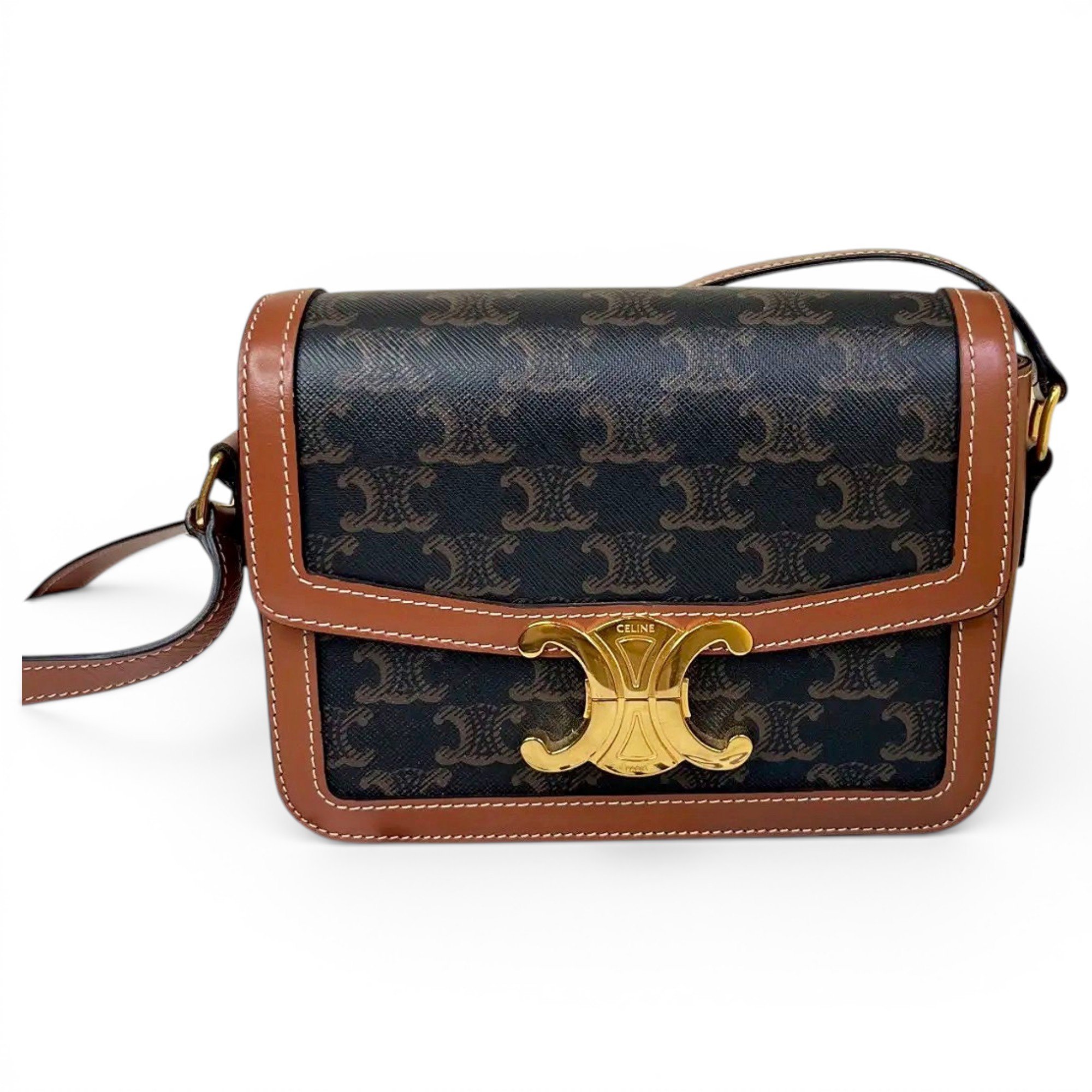 Triomphe leather crossbody bag