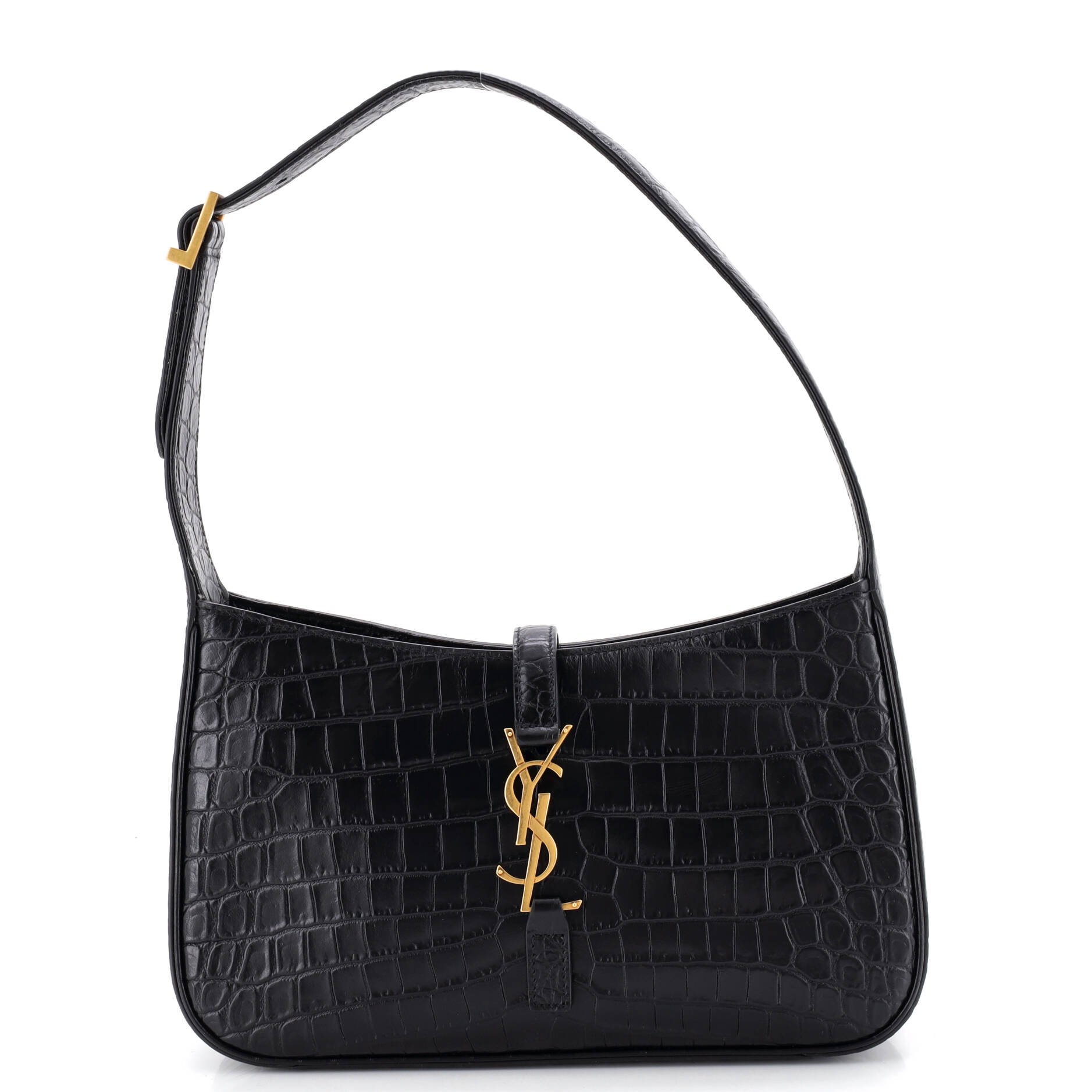 Le 5 a 7 Hobo Crocodile Embossed Leather Small