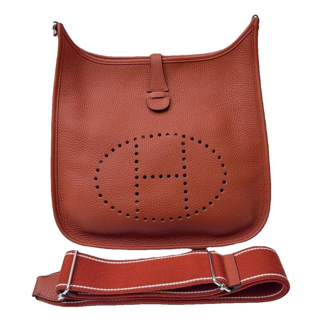 Hermes Evelyne Handbag Clemence Leather
