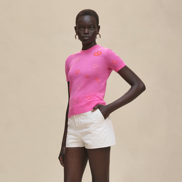 Rose Sakura "Candy Libris" Short-sleeve Sweater