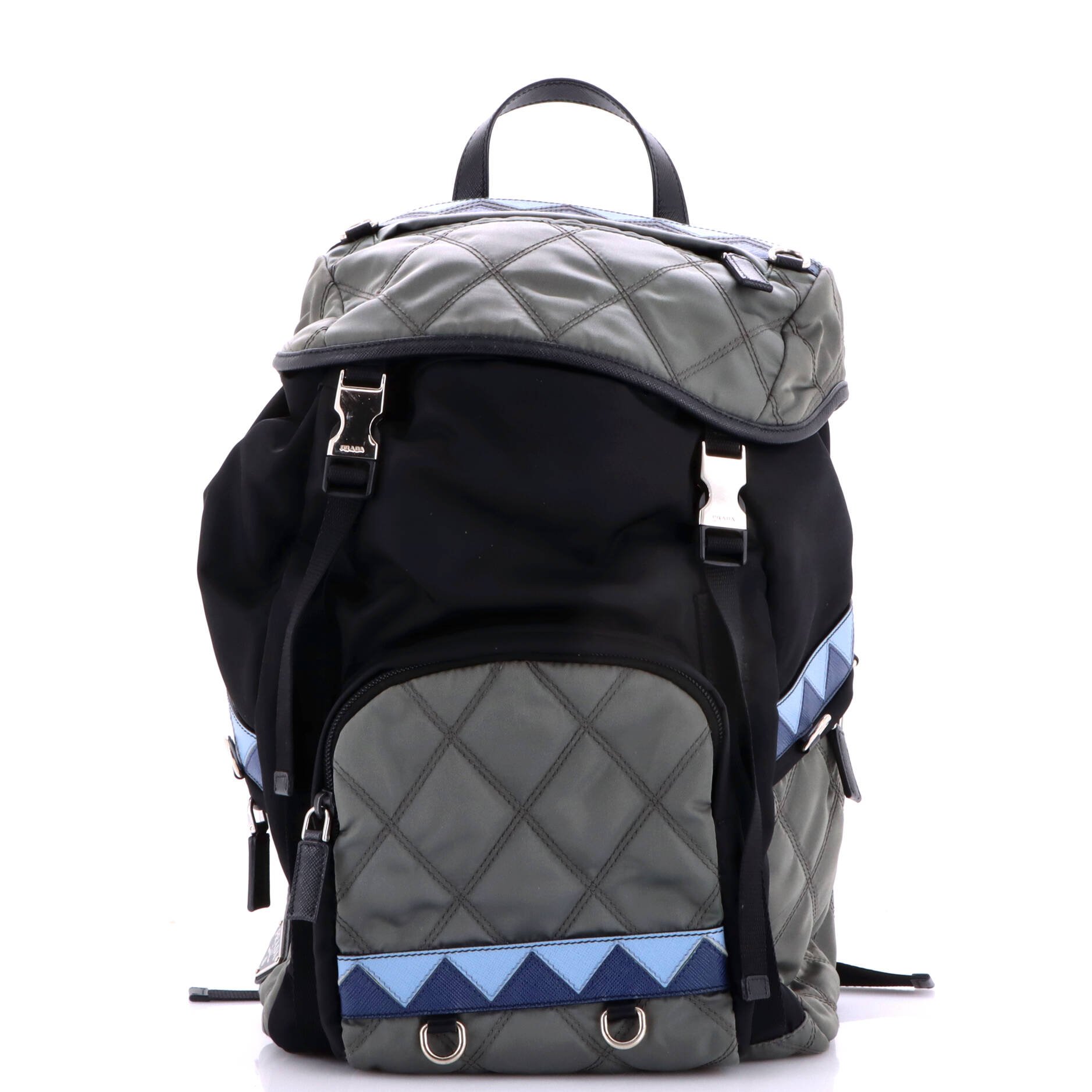 Camouflage Backpack Quilted Tessuto with Saffiano Large