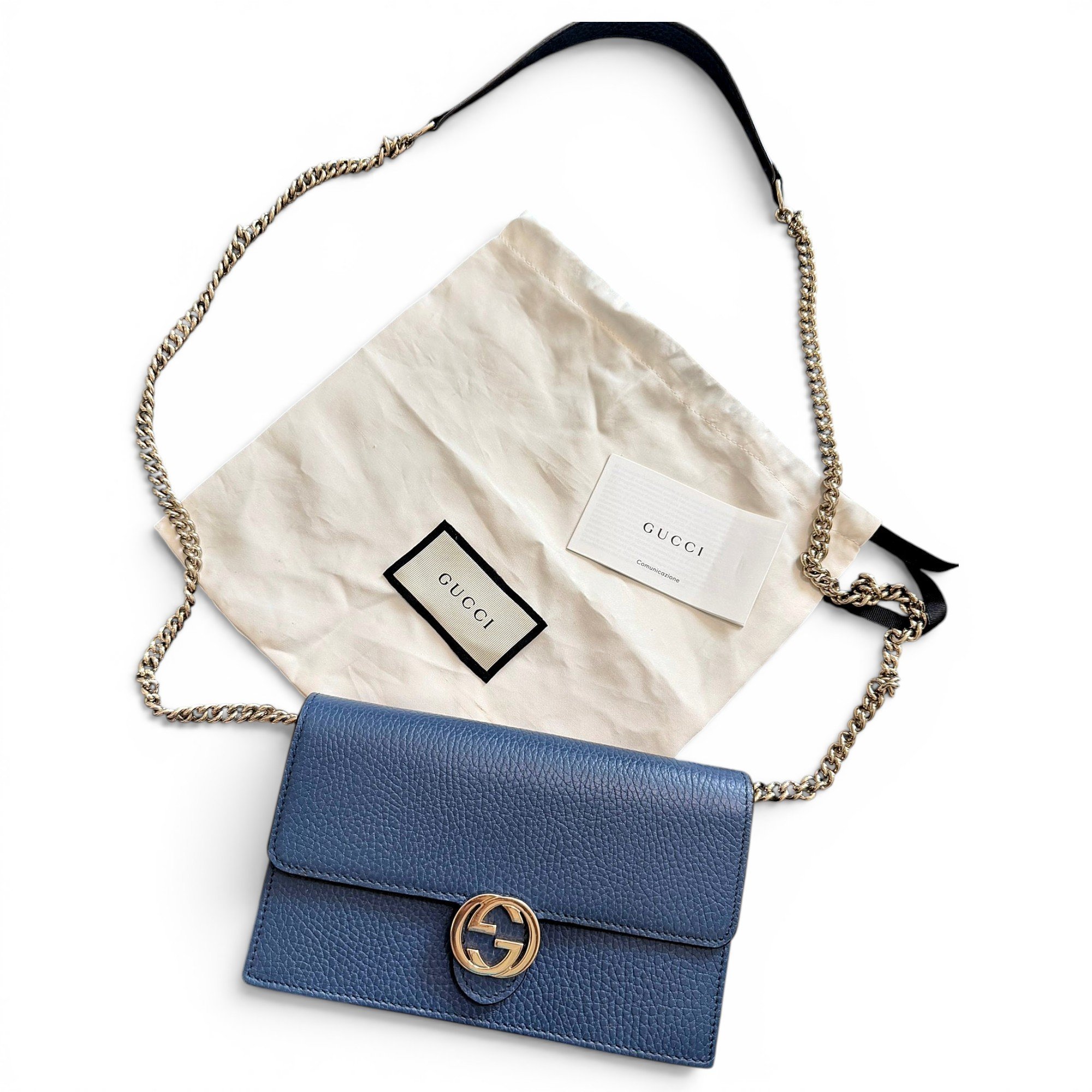 Interlocking leather crossbody bag