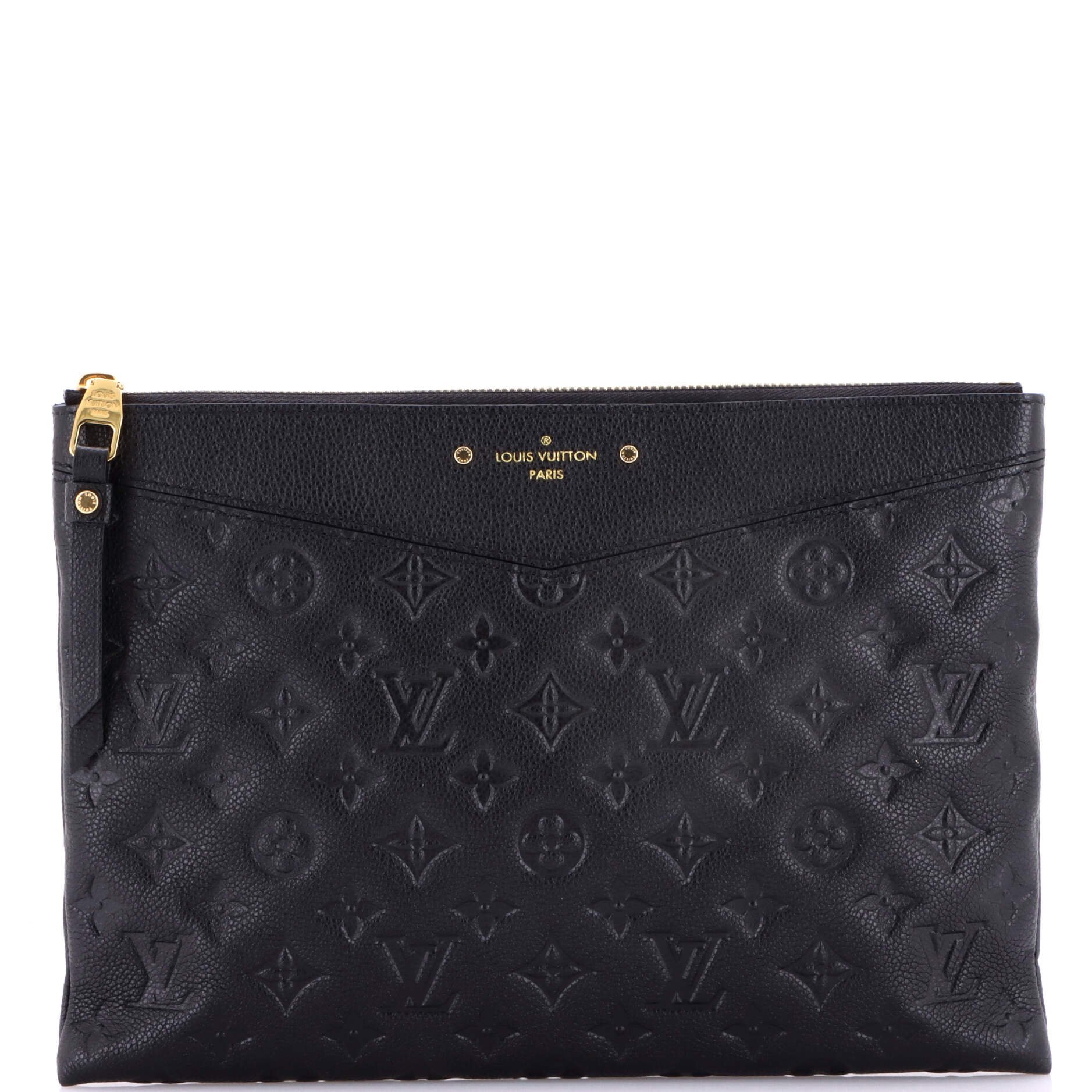 Leather clutch bag