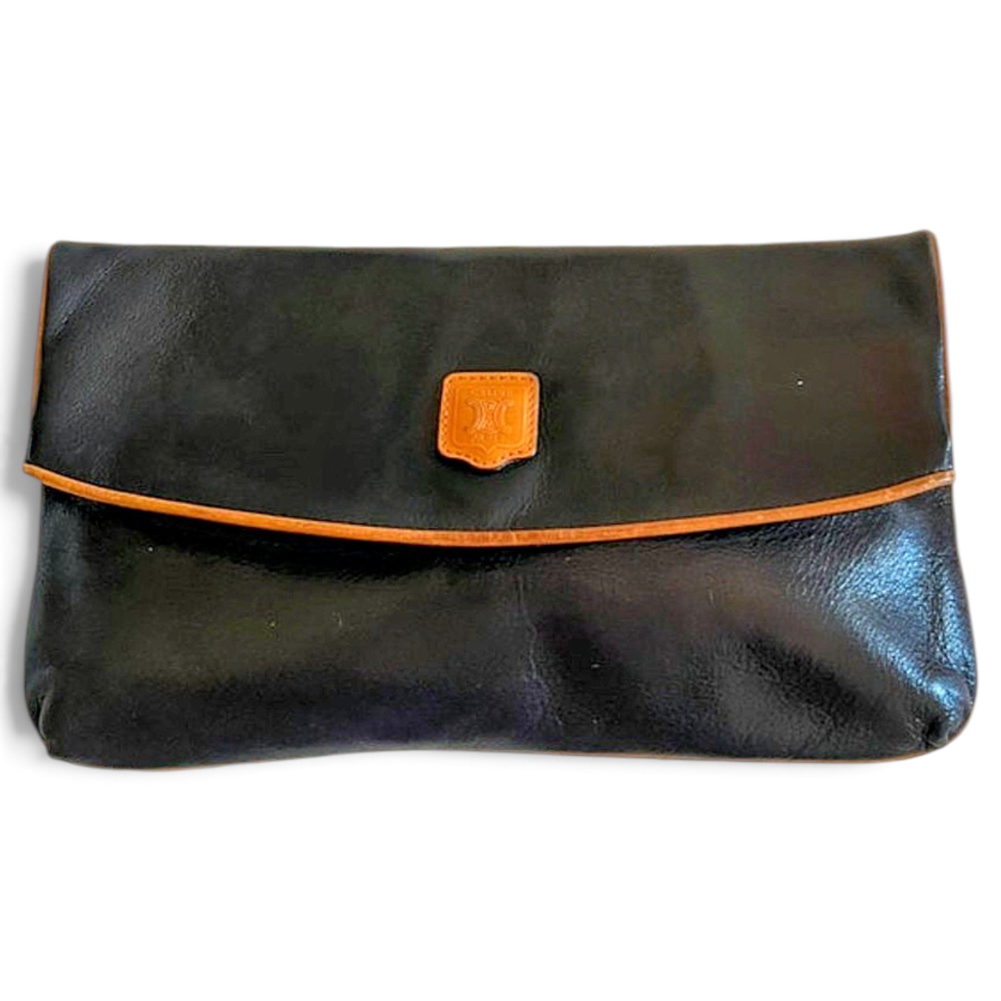 Leather clutch bag