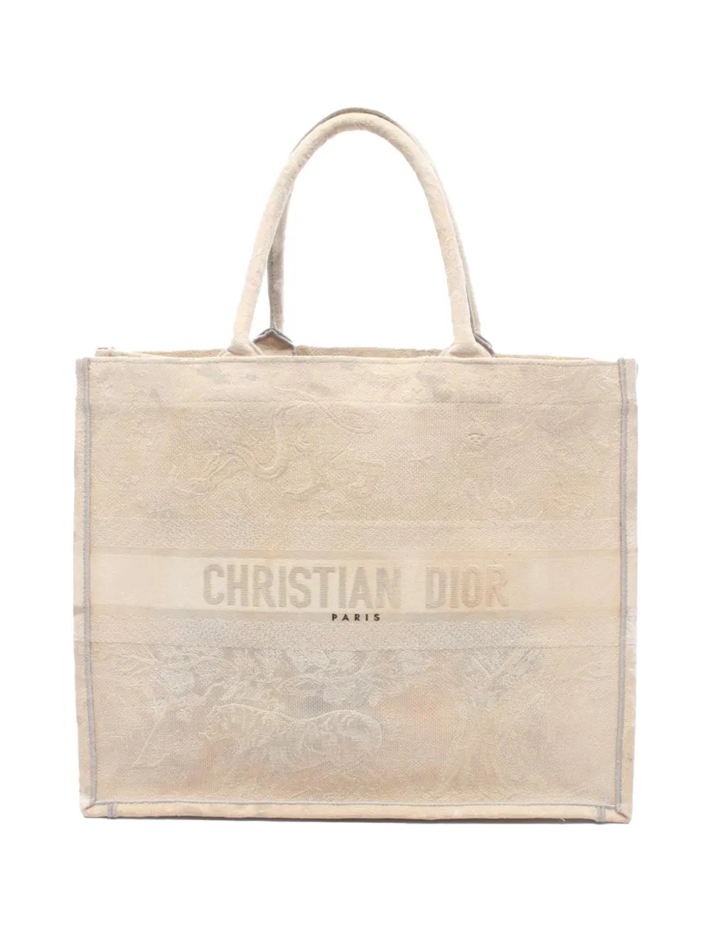 Dior 2000-2026 Large Canvas Embroidered Dioriviera Toile De Jouy Book tote bag