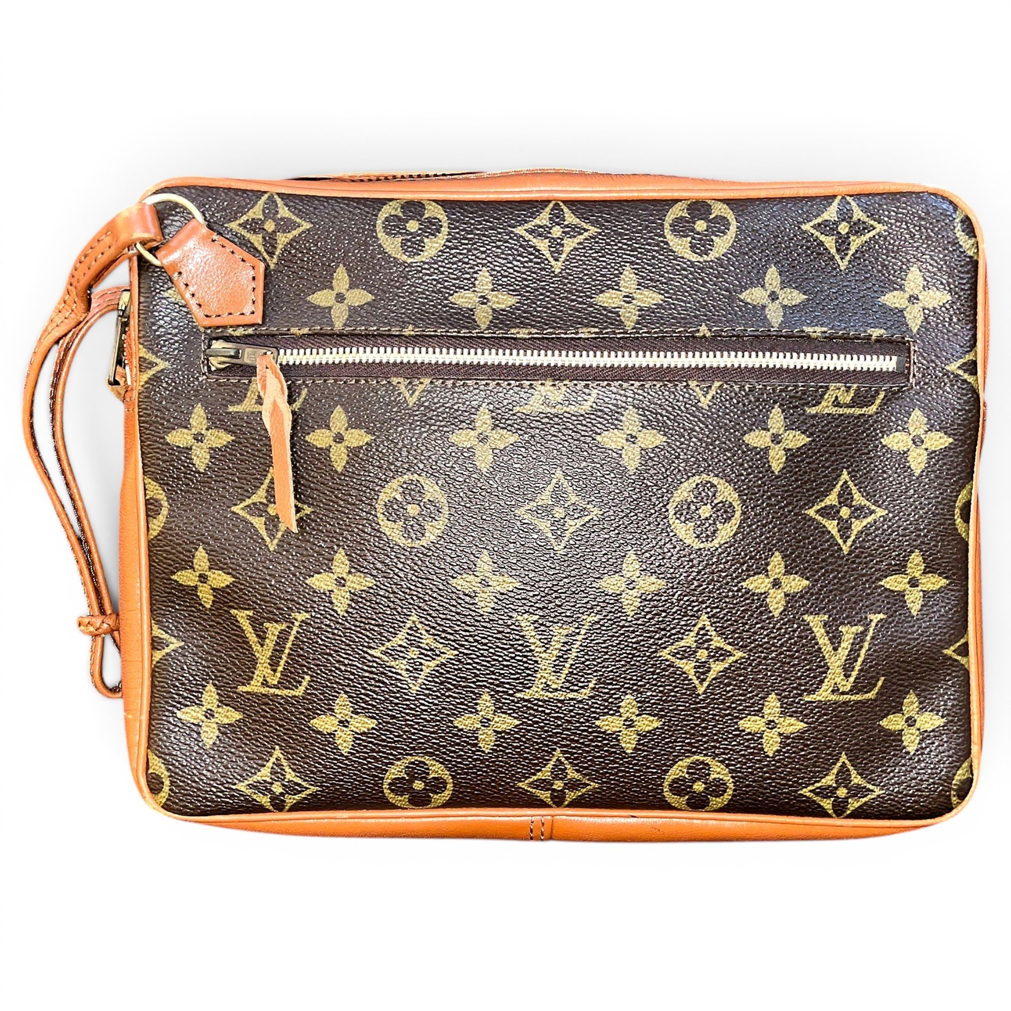 Leather clutch bag