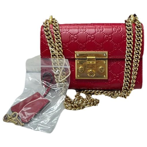 Padlock leather handbag