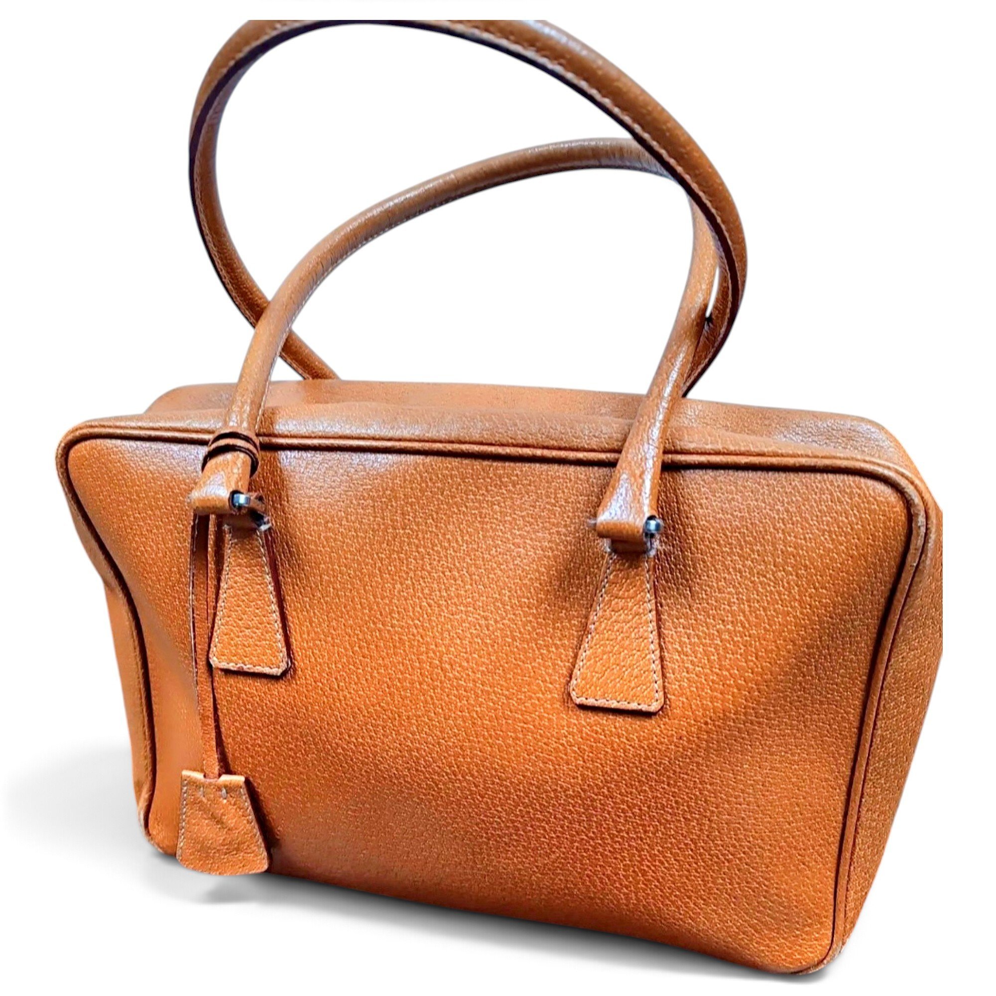 Bowling leather handbag