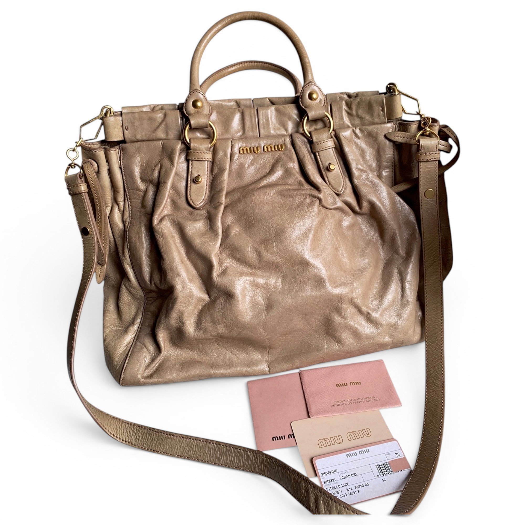 Miu Miu Vitello leather handbag