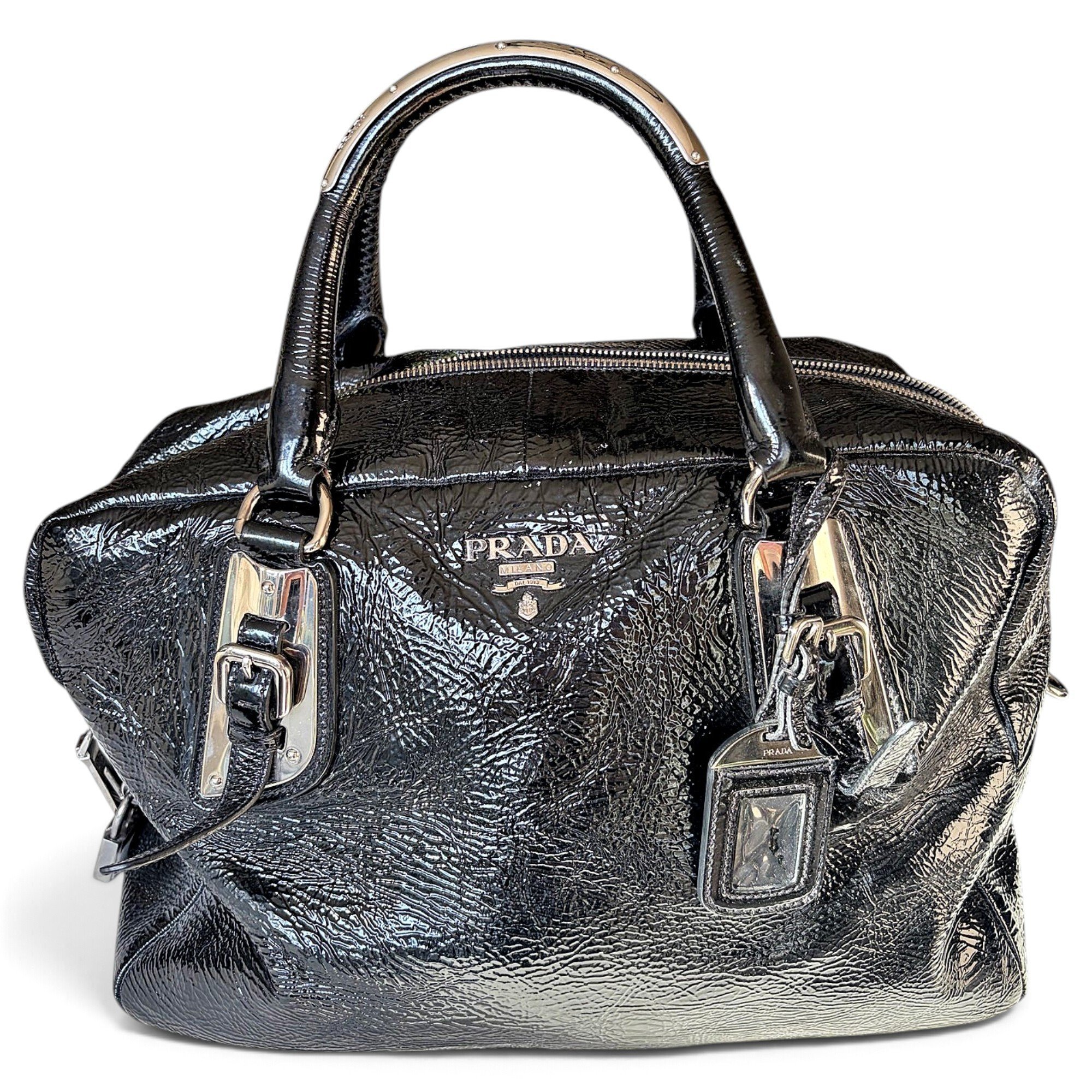 Patent leather bowling bag