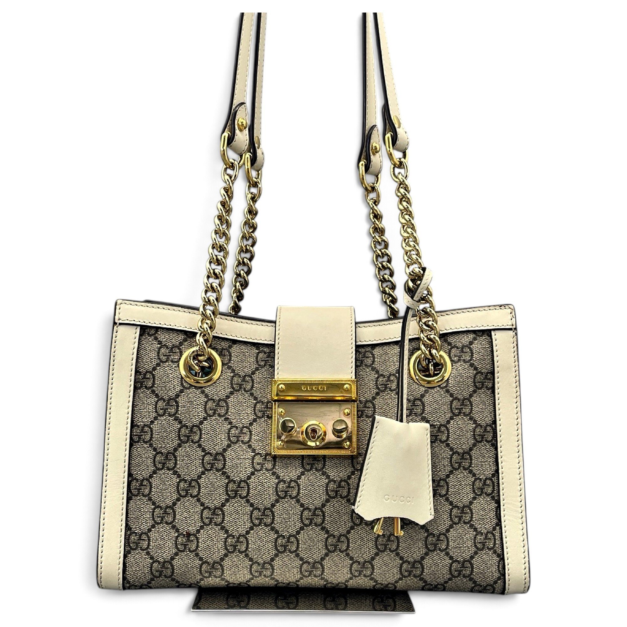 Padlock leather tote