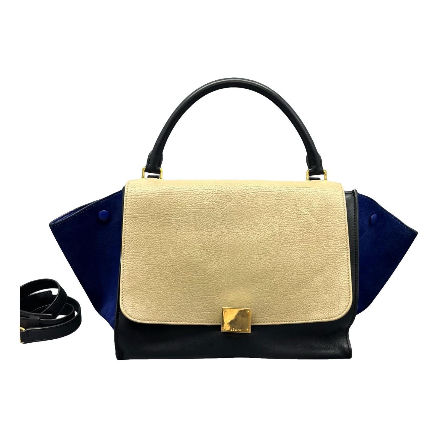 Trapèze leather handbag