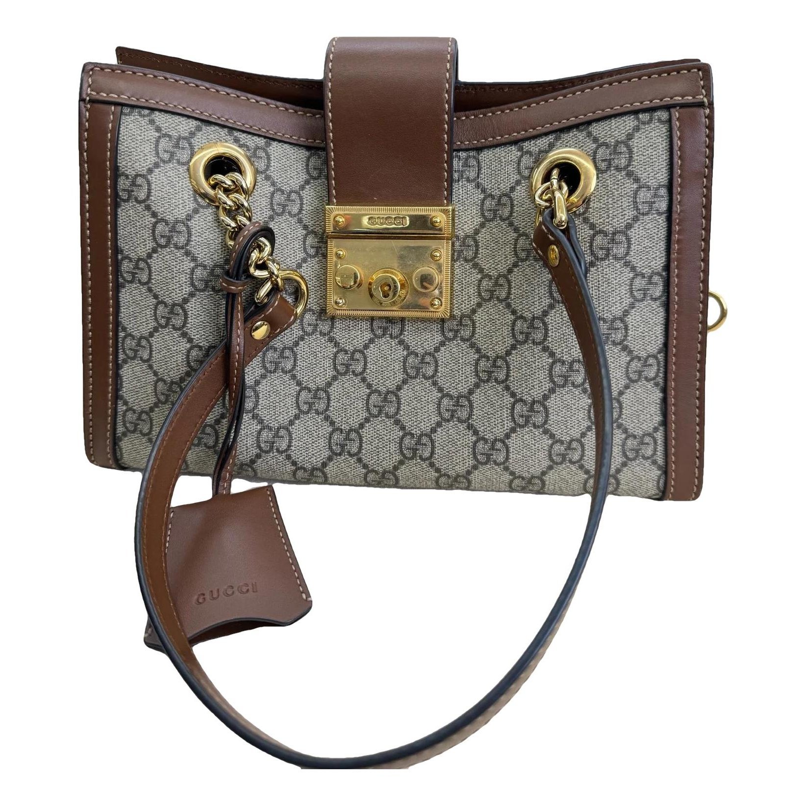 Padlock leather tote