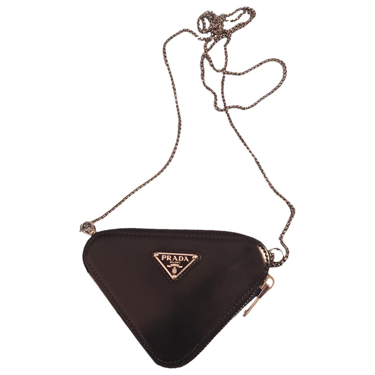Triangle leather crossbody bag