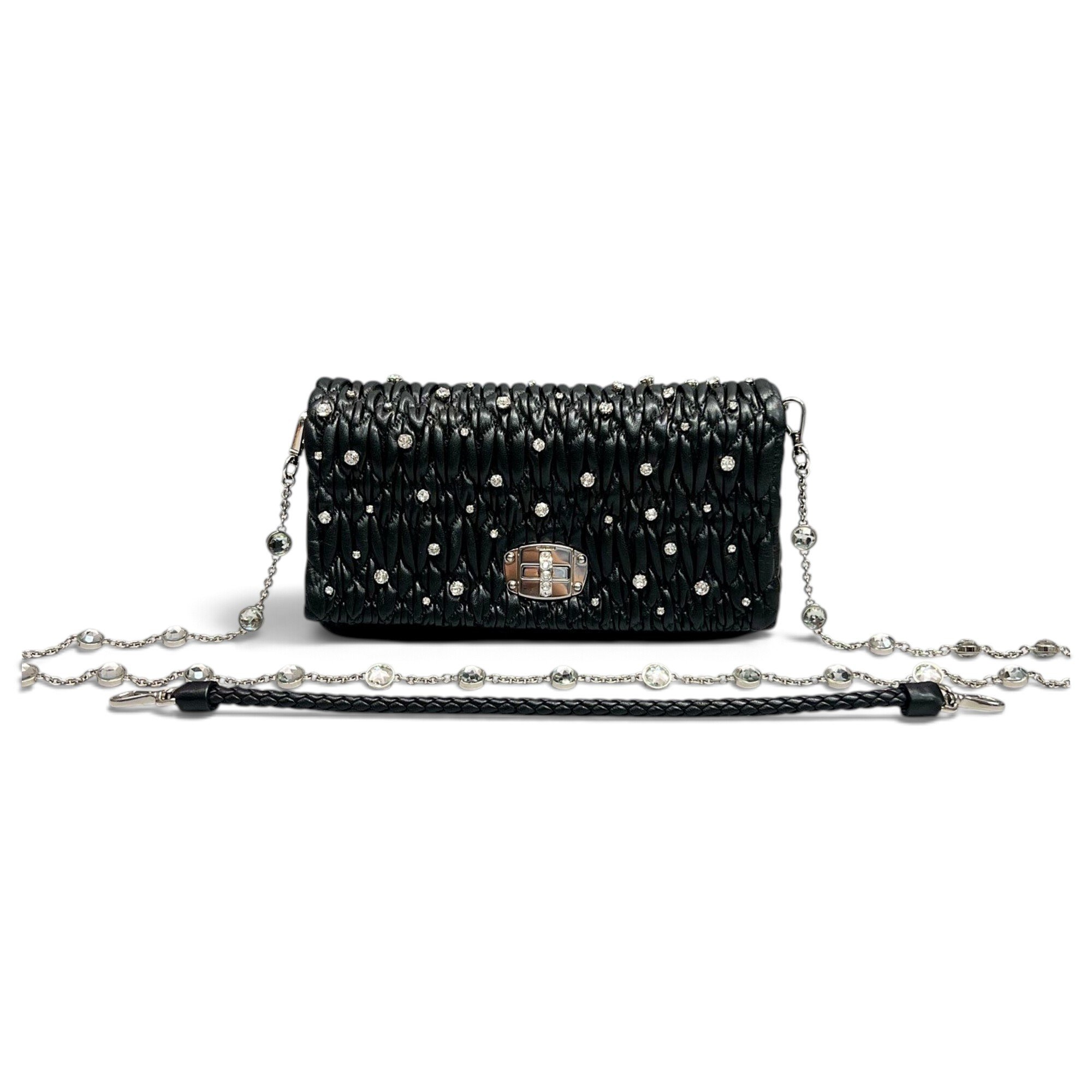 Miu Miu Miu Crystal leather handbag