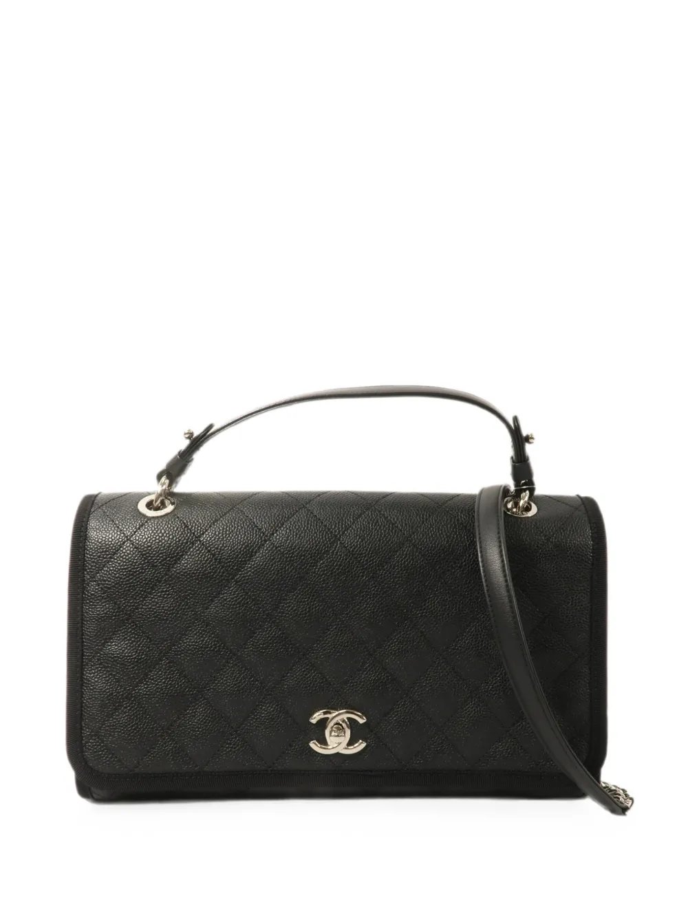 turn-lock-fastening shoulder bag