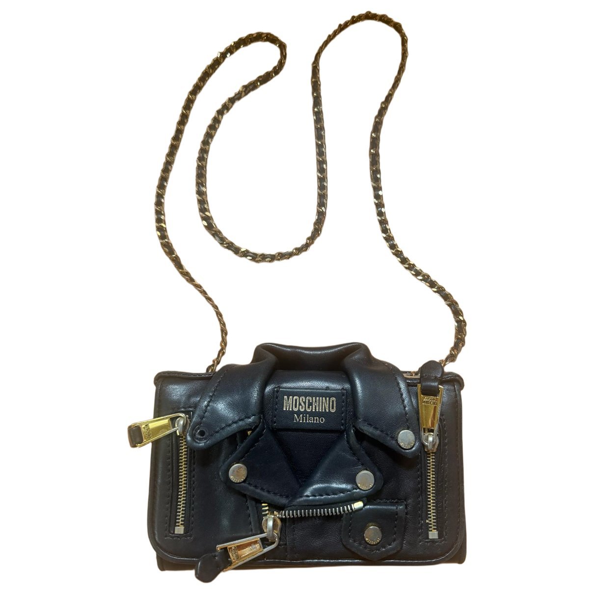 Biker leather crossbody bag