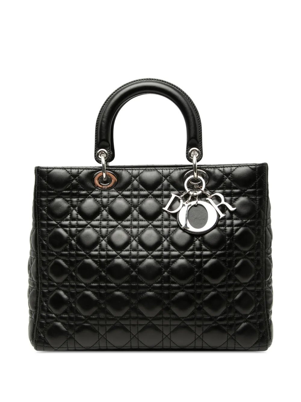 2011 Large Lambskin Cannage Lady Dior satchel