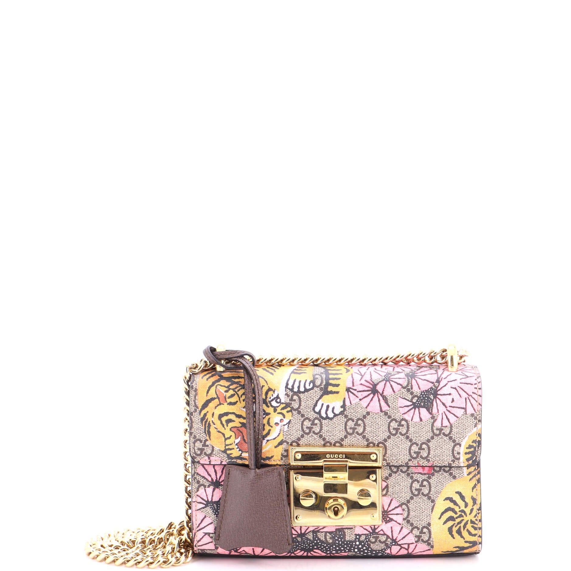Padlock Shoulder Bag Bengal Print GG Coated Canvas Small