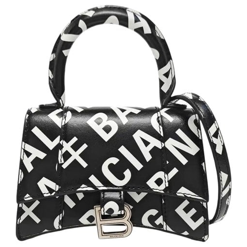 Hourglass leather handbag