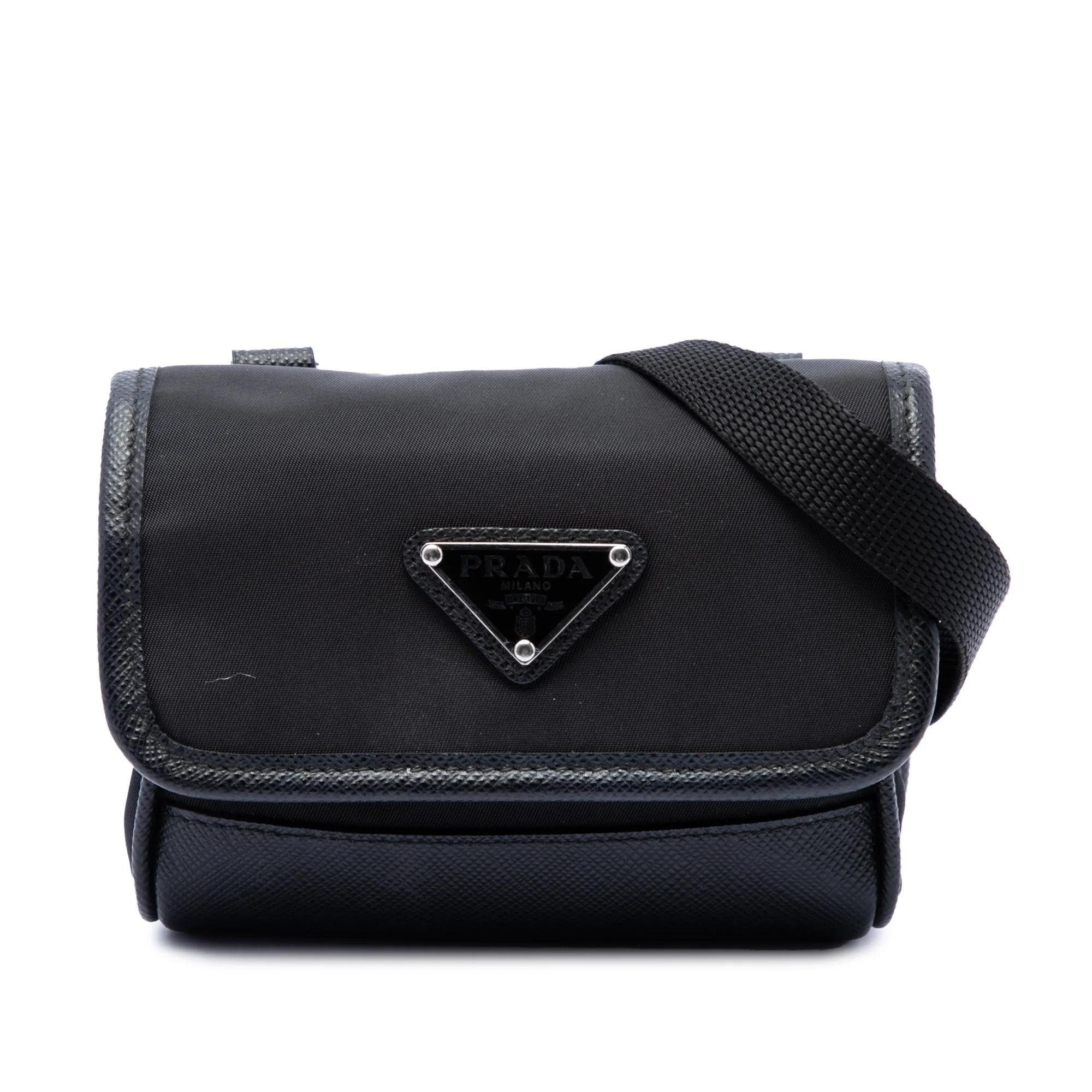 Re-Nylon leather handbag