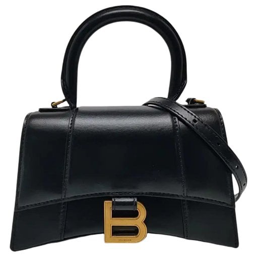 Hourglass leather handbag