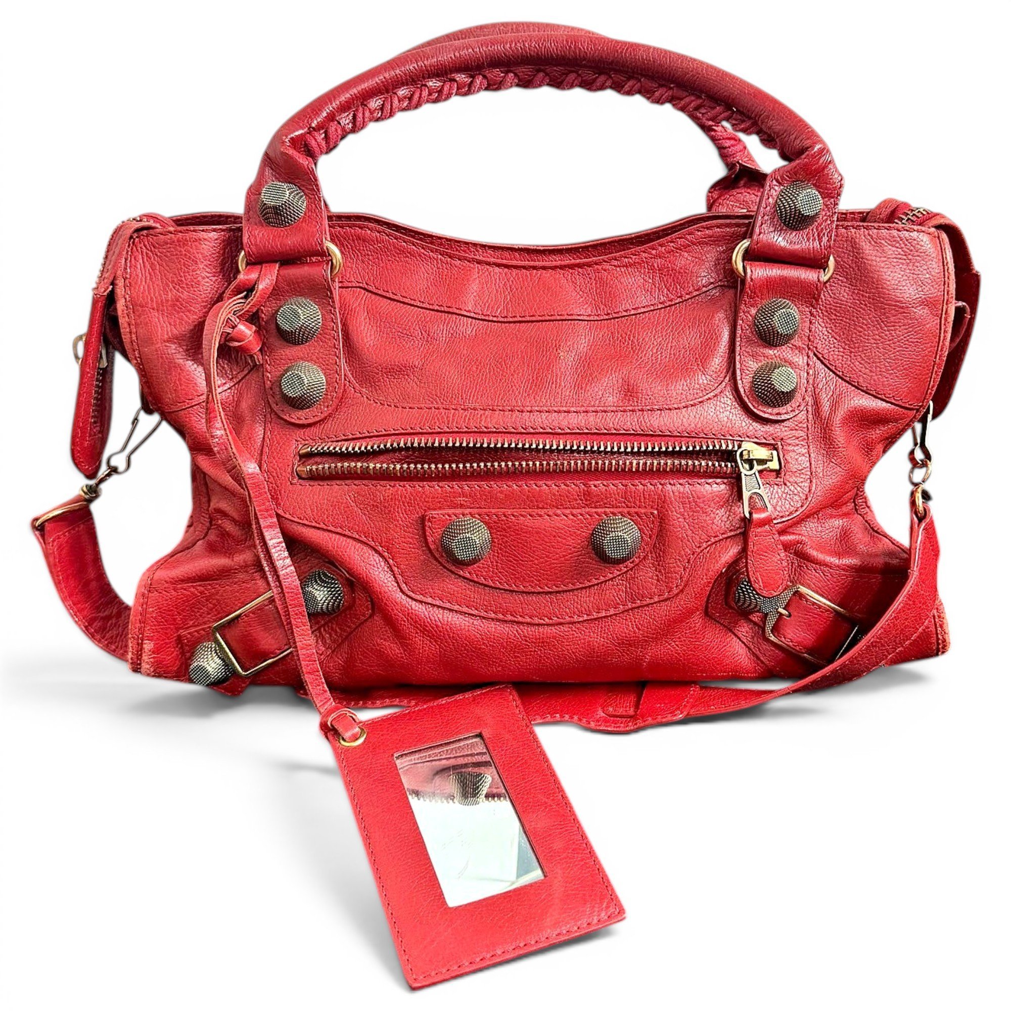 City leather handbag