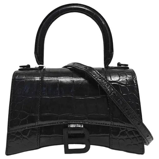Hourglass leather handbag