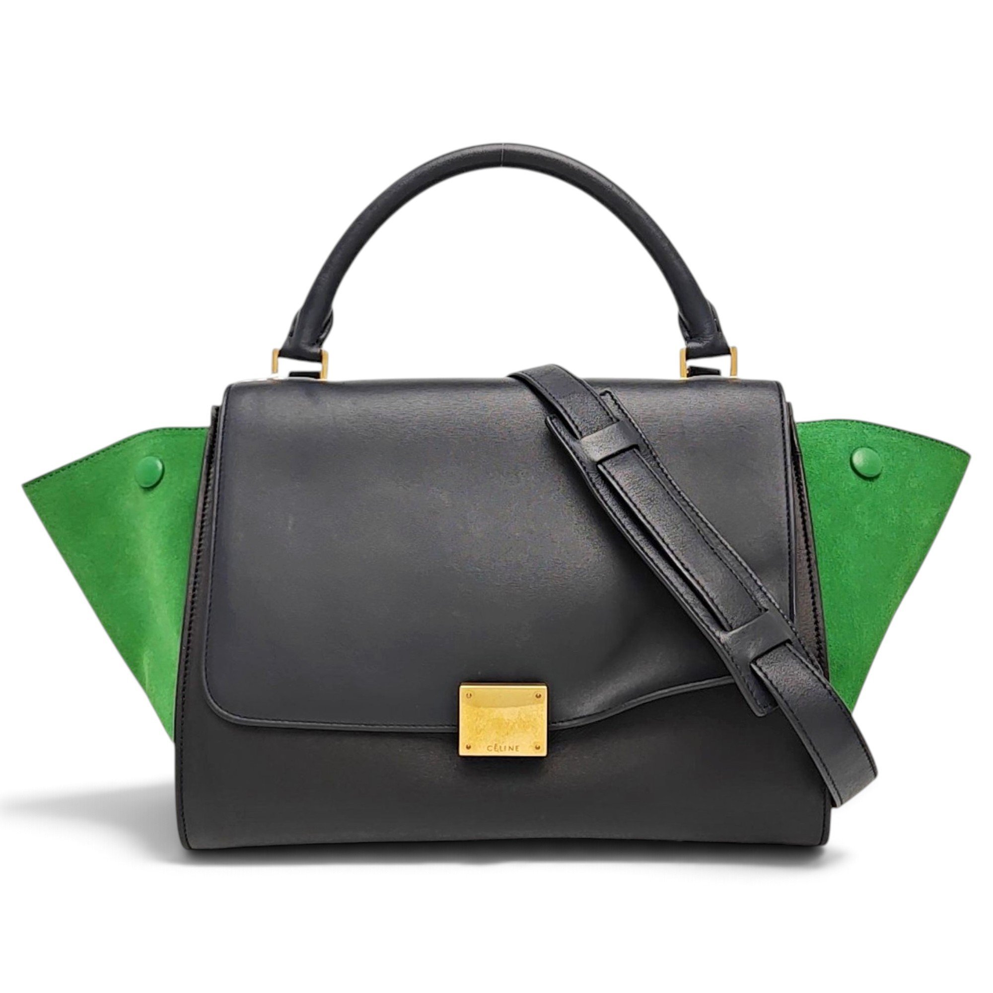 Trapèze leather handbag