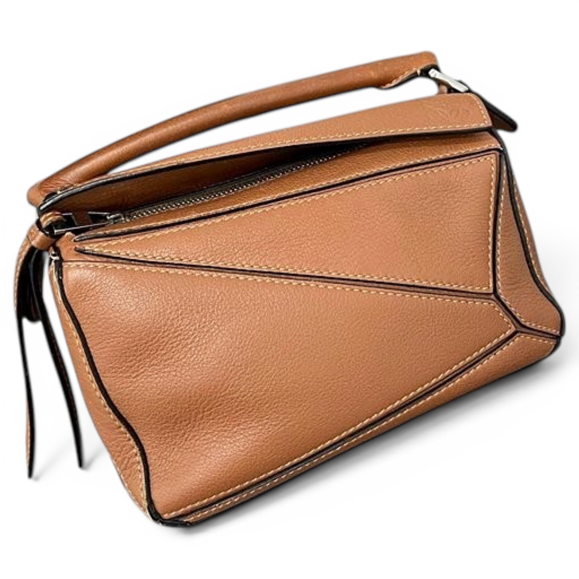 Puzzle leather handbag