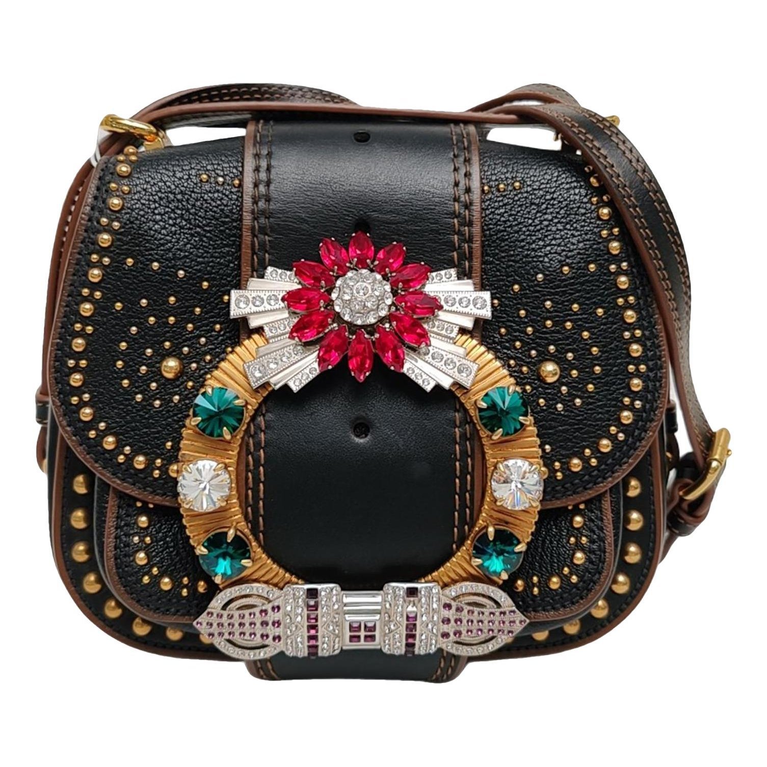 Miu Lady leather crossbody bag