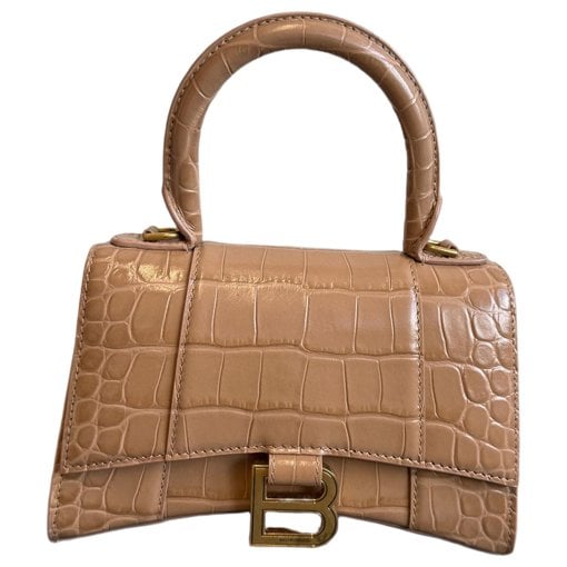 Hourglass leather handbag