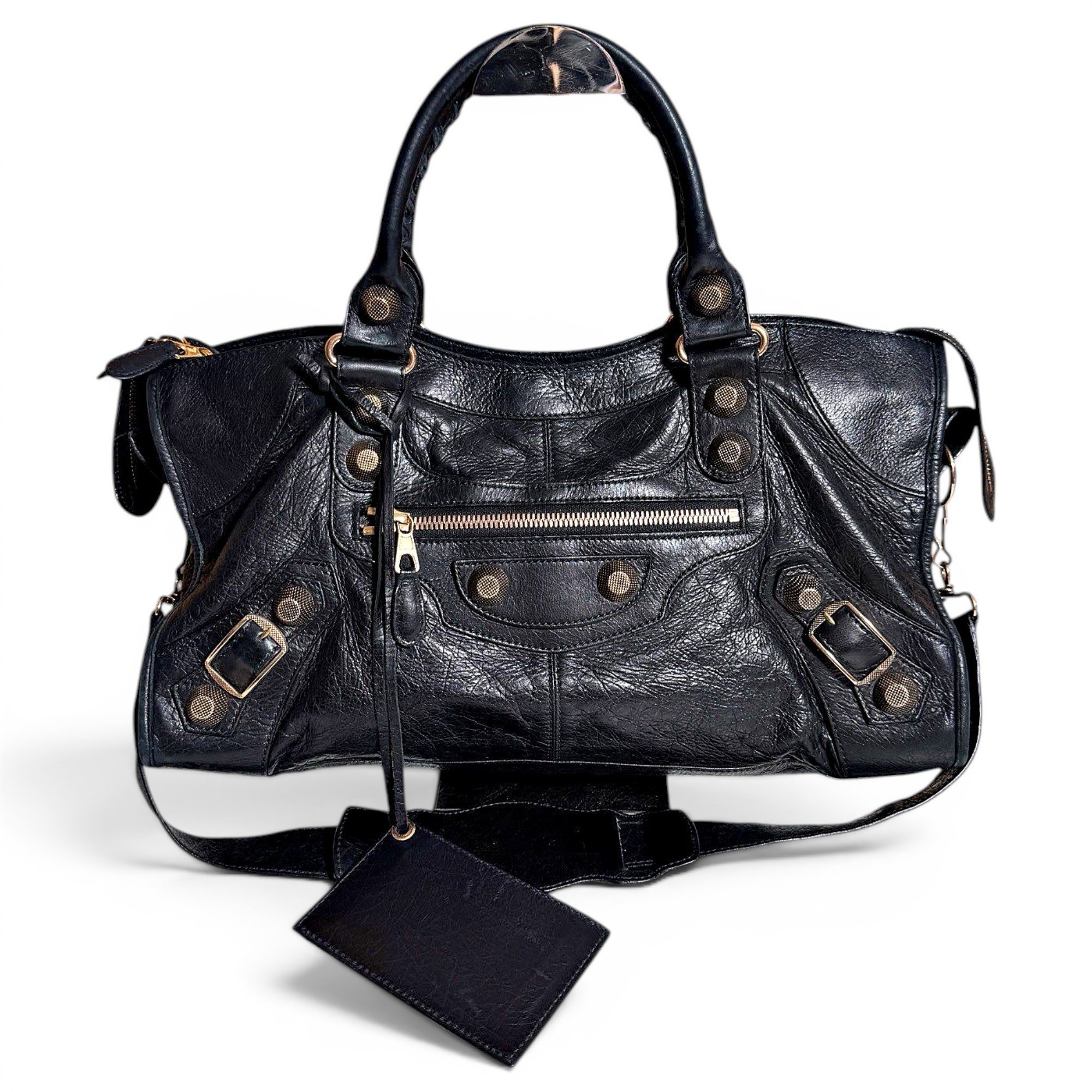 City leather handbag
