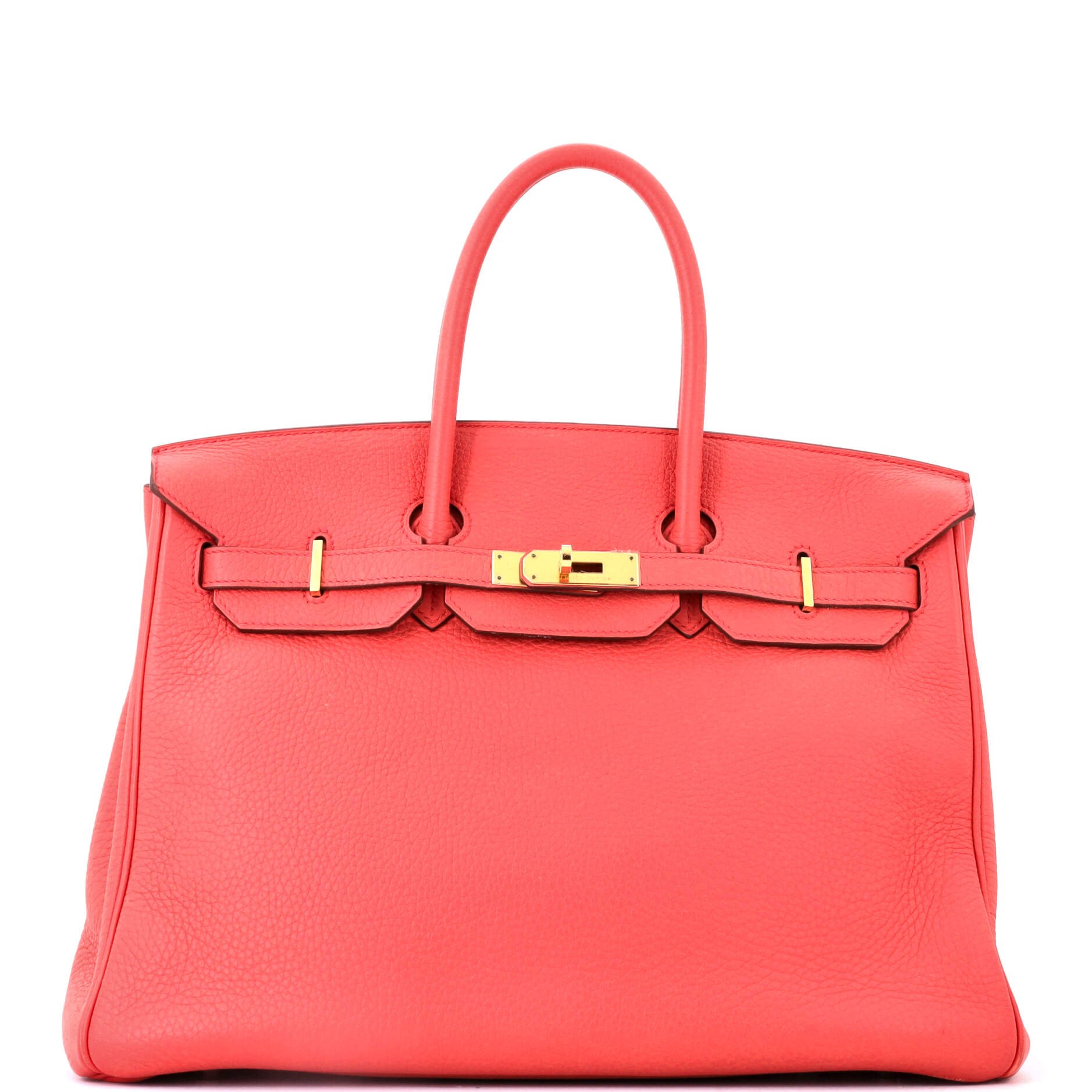 Hermes Birkin Handbag Bougainvillier Clemence with Gold Hardware 35