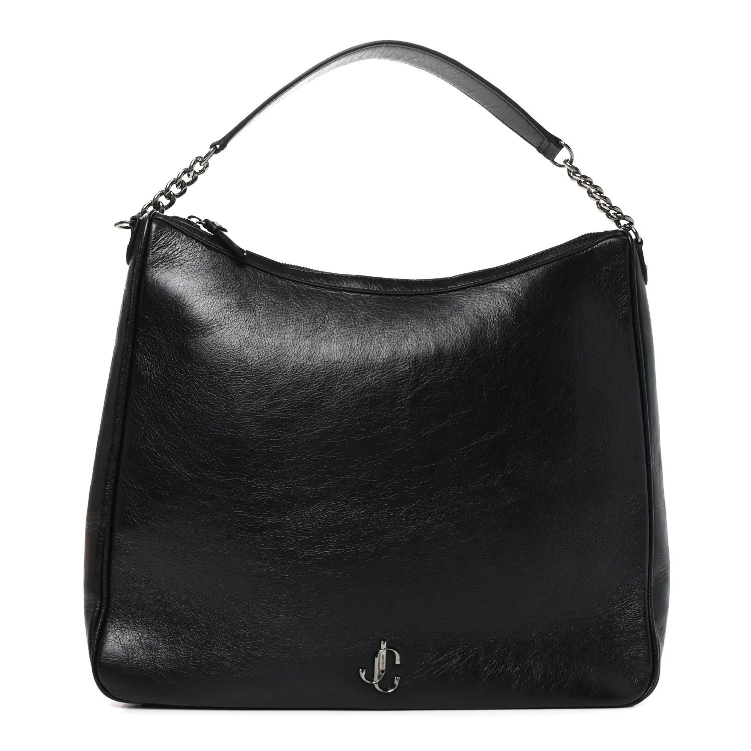 Jimmy Choo Jimmy Choo Lambskin Large JC Soft Hobo Bag Black