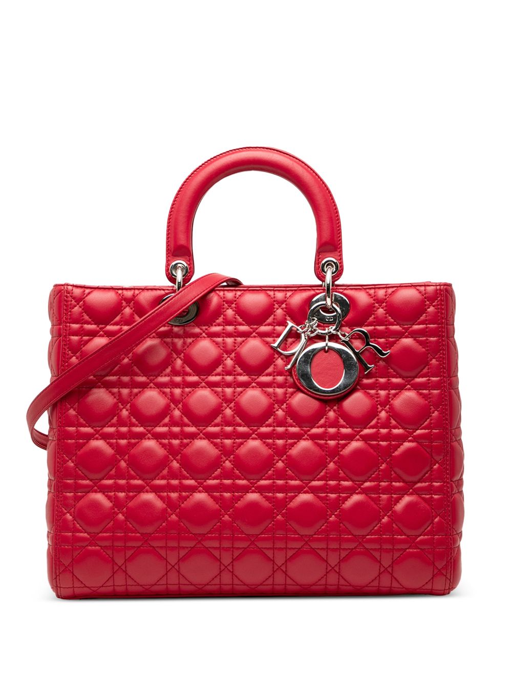 2012 Large Lambskin Cannage Lady Dior satchel