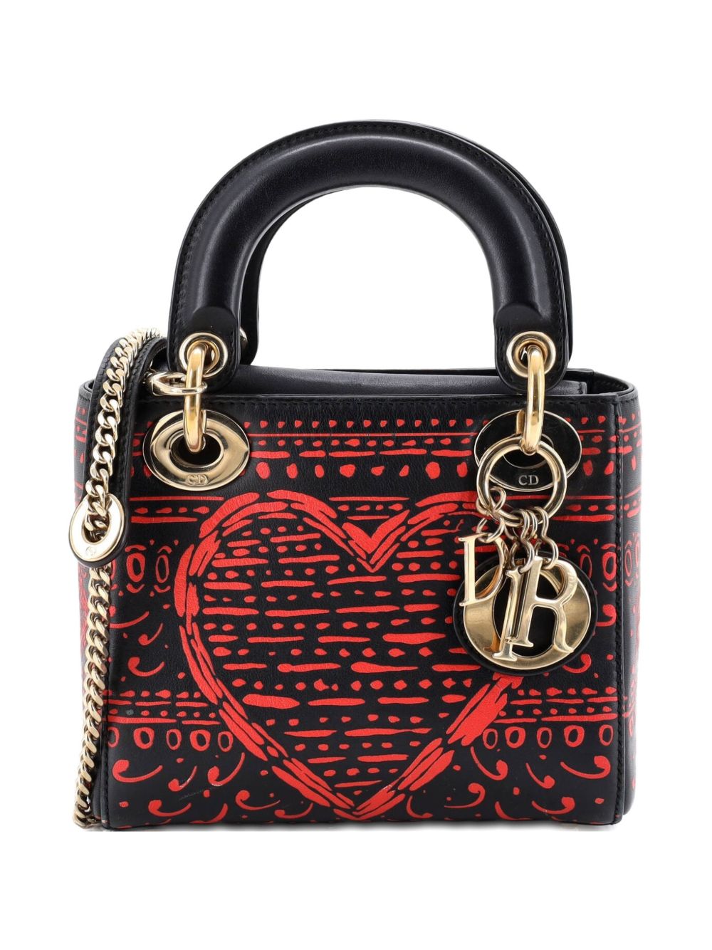 Lady Dior Bag Printed Leather Mini tote bag