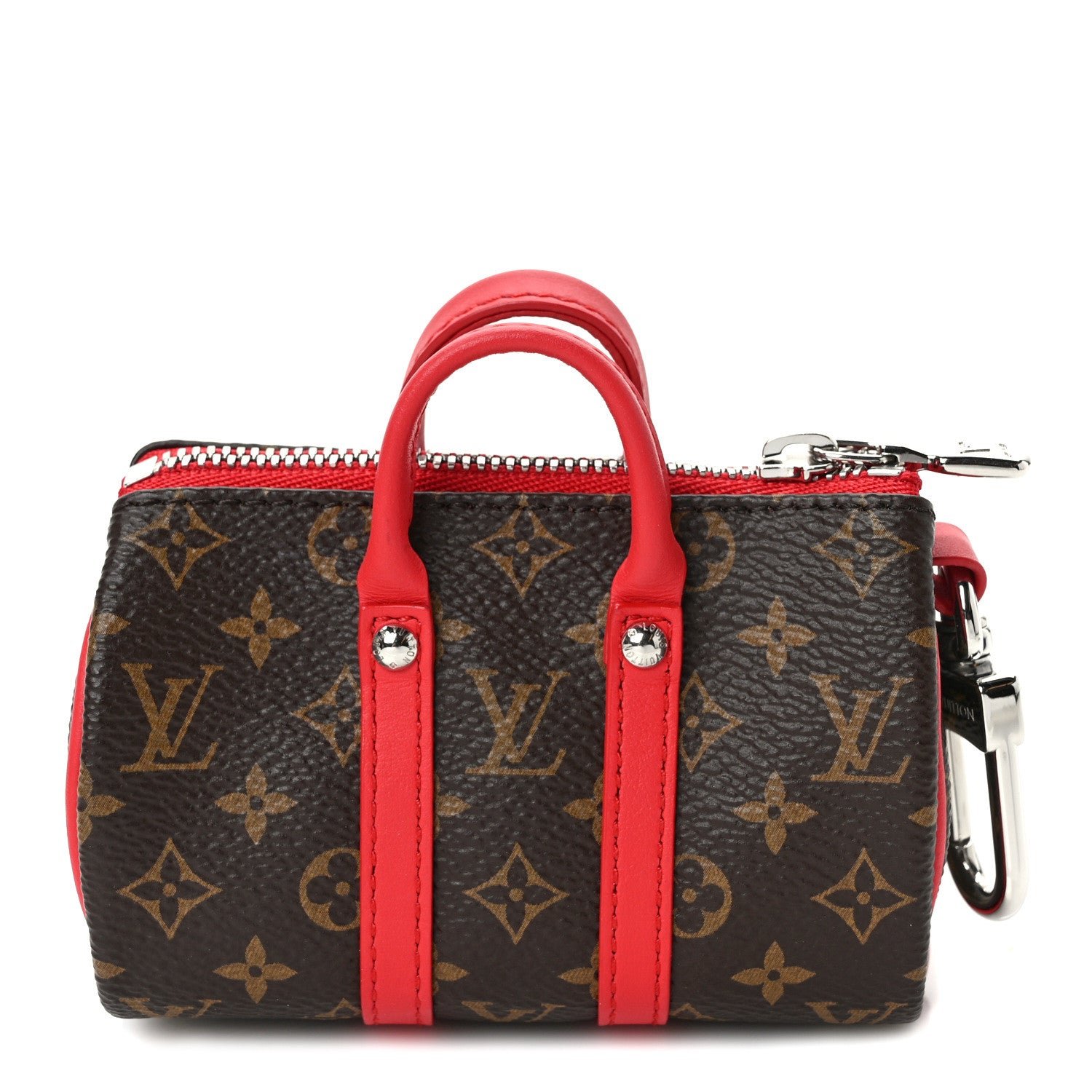 Louis Vuitton Monogram LV Colormania Mini Keepall Pouch Bag Charm Red