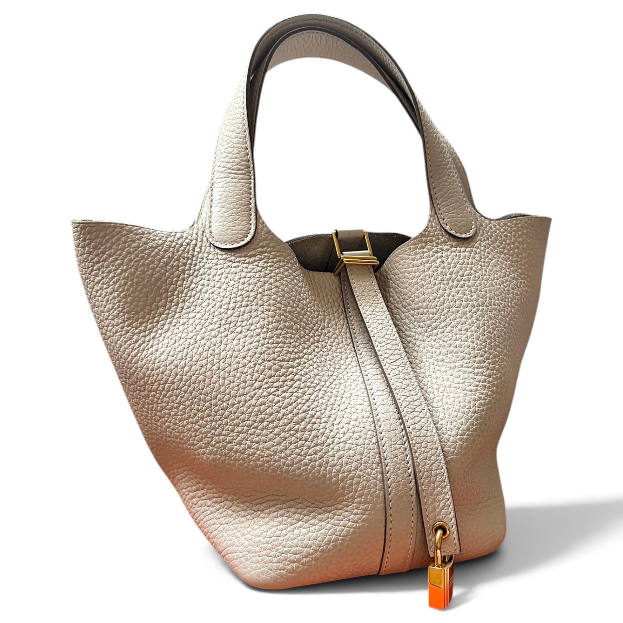 Picotin leather tote